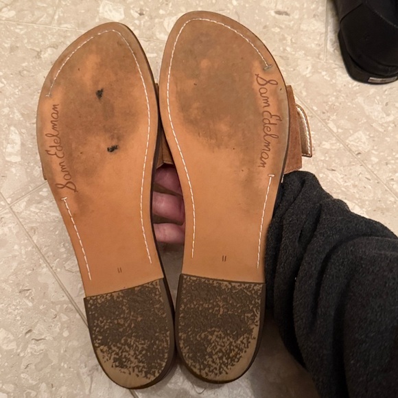 Sam Edelman Granada Suede Slip on Slide Sandals Size 11 Brown and Snakeskin - Picture 6 of 7